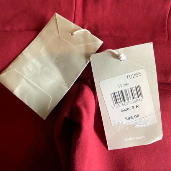 Boden Ponte Viscose Wine Color Wide Leg Culottes/Capris - Picture 4 of 8